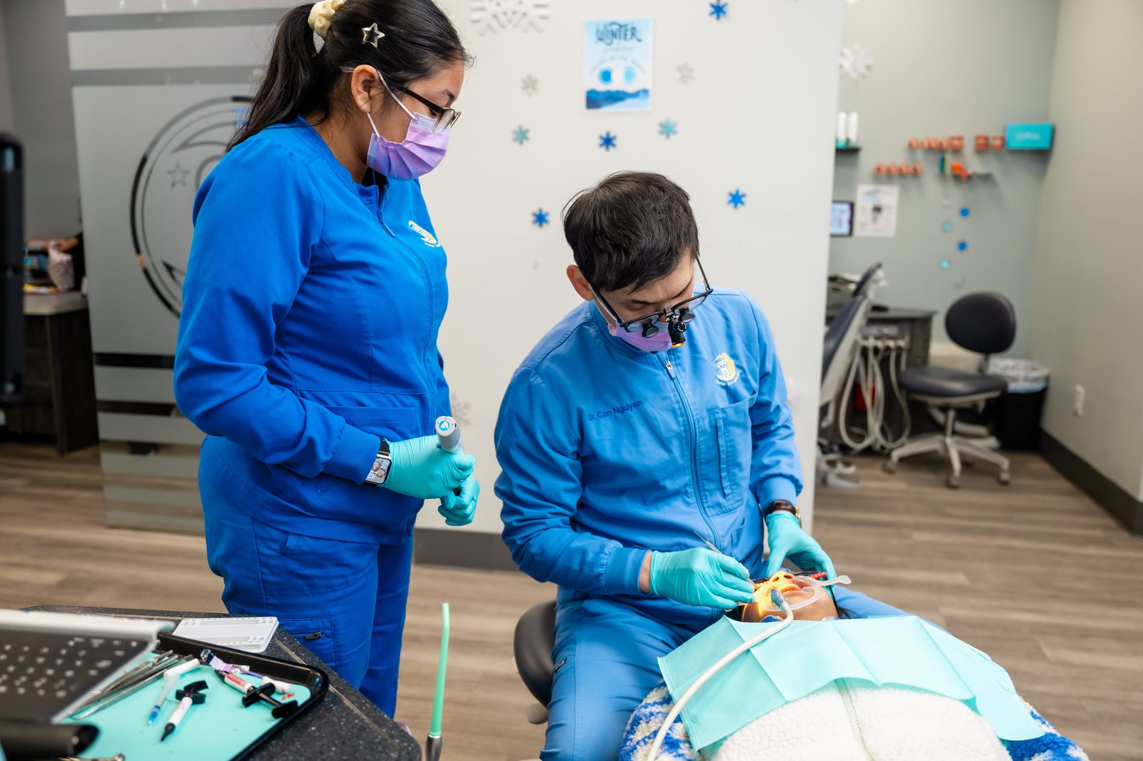 Patient with braces smiling at Stellar Orthodontics Delaware