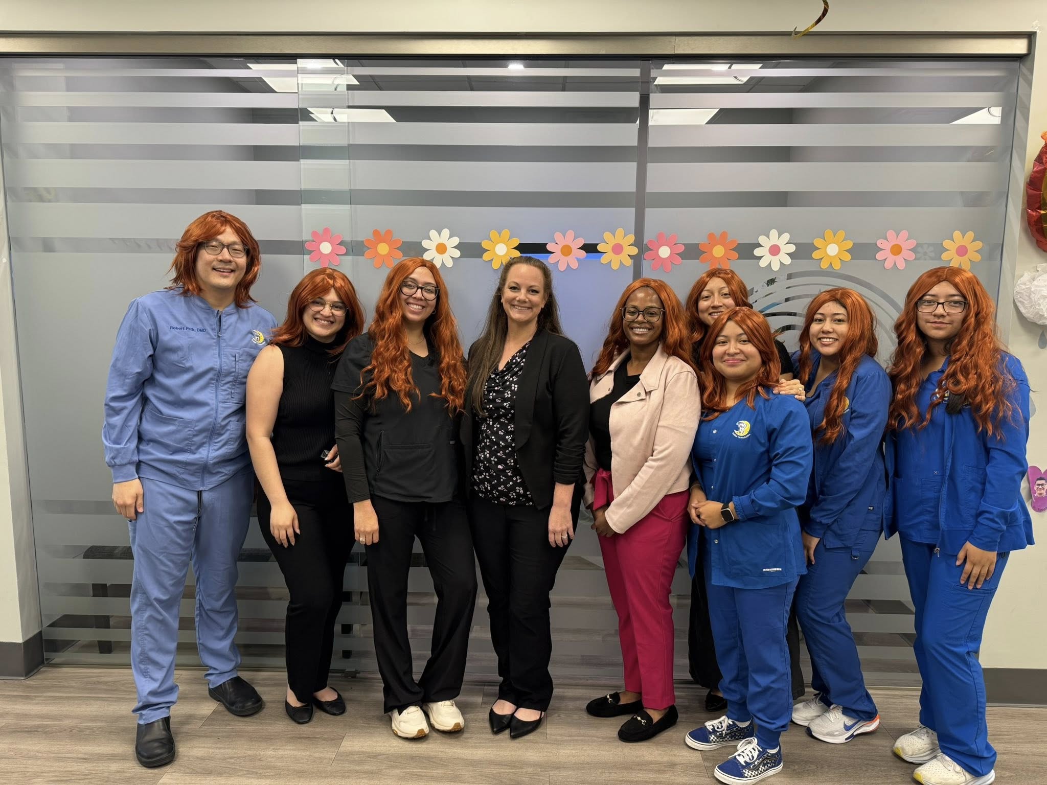 Stellar Orthodontics team having fun on a costume day at the office